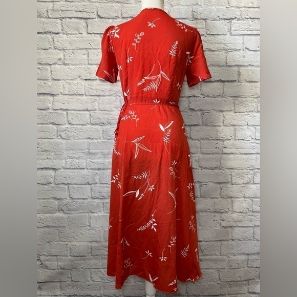 SHEIN Floral Print Maxi True Wrap Short Sleeve Dress Size Extra Small - Picture 5 of 9